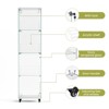 Kumasinova 4-Tier Glass Display Cabinet,Tempered Glass Showcase on Wheels with Acrylic Shelves & Lock,Storage Rack for Living Room,Bedroom - 4 of 4