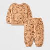 Baby Boys' 2pc Disney Winnie The Pooh Cozy Pullover & Pants Set - Tan - 2 of 4