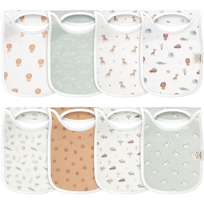 Image of KeaBabies 8-Pack Hallo Baby Drool Bibs , Baby Bibs for Boys, Girls, Pull-on Bibs for Baby Boy, Baby Girl, Baby Bib Unisex (Wilderness)