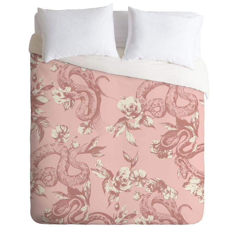 Full/Queen Pattern State Floral Duvet Set Pink - Deny Designs, 1 of 6