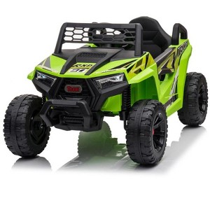 Sandinrayli 12V Kids Ride on Car, Electric Off-Road UTV Truck, Double Open Doors, Safety Belt, Horn, Music, and Lights for Kids 3-5 Years - 1 of 4