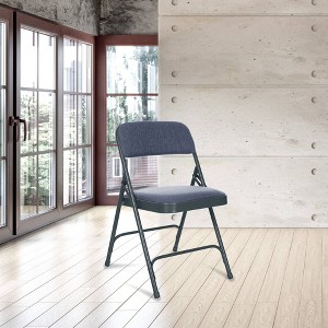 Set of 4 Deluxe Fabric Padded Folding Chairs with Frame - Hampden Furnishings - 1 of 4