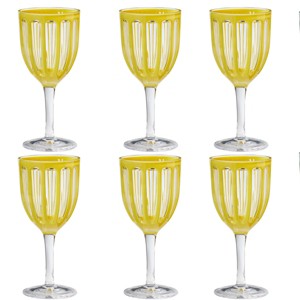 TAG Villa 22 oz Yellow Acrylic All Purpose Red White BPA-Free, Dishwasher Safe, Durable Drinkware Set of 6 - 1 of 3
