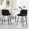 SKRAN 360° Swivel Upholstered Barstools Set of 2 With Elegant Curved Back, Upholstered Seat For Kitchen Island and Pub - 2 of 4