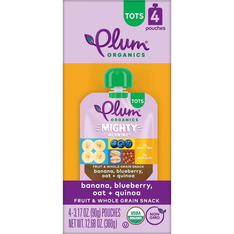Plum Organics Toddler Food Mighty Morning - Banana Blueberry Oat Quinoa - 3.17oz, 6 of 14