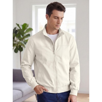 Мужские куртки INSPIRE CHIC Men's Casual Lightweight Zip Up Golf Work Bomber Jacket X-Large Beige — фото 2
