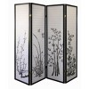 Vynxaria 70" Tall 4-Panel Screen / Room Divider, Floral Design with Black finish - 4 of 4