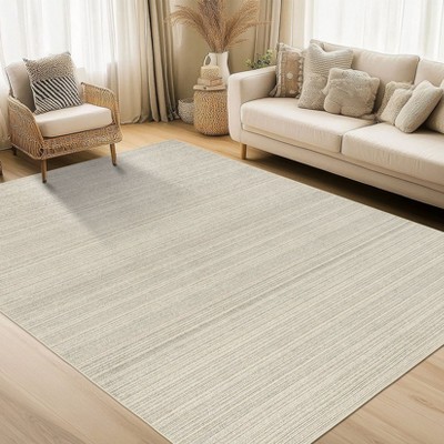 Modern Washable Area Rug for Living Room, Soft Floor Rug with Non Slip Backing, Low Pile Stain Resistant Bedside Carpet for Dorm