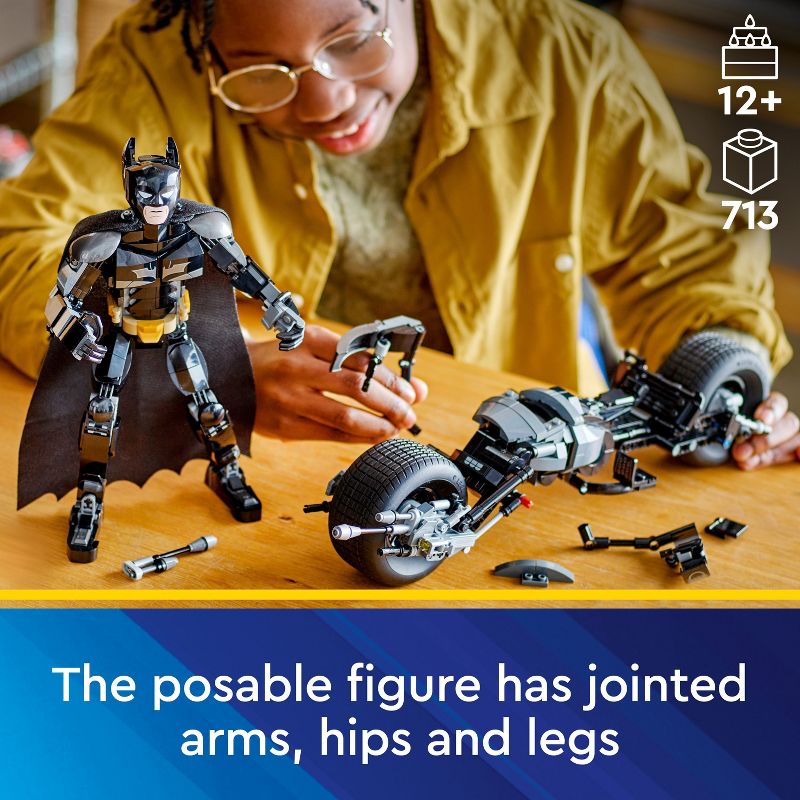 LEGO DC Batman: Batman Construction Figure &#38; the Bat-Pod Bike Action Toy 76273, 4 of 8