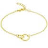 SHINE by Sterling Forever Sterling Silver Hammered Interlocking Circles Strand Bracelet - 3 of 4
