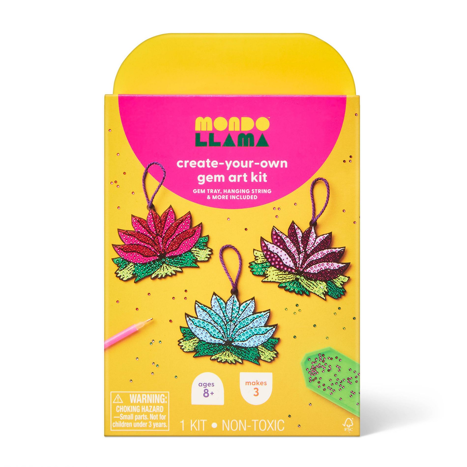 3ct Diwali Craft Gem Art Lotus Activity Kit - Mondo Llama™