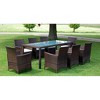 vidaXL 9-Piece Outdoor Patio Dining Set with Cushions | Poly Rattan Garden Furniture | Weather-Resistant, Easy to Clean | Brown & White - 2 of 4