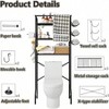 Over Toilet Storage Metal 3 Tier Bathroom Organizer Shelf with Paper Holder Easy to Assemble Space Saving Black - 4 of 4
