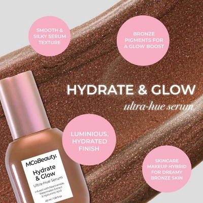 MCoBeauty Hydrate & Glow Ultra-Hue Serum - Bronze - 1.35 fl oz: Vegan, Facial Treatment, Hydrating Gel, For Normal and Dry Skin