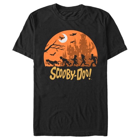 Men's Scooby Doo Moon Silhouette Chase T-shirt - Black - X Large : Target