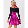 INSPIRE CHIC Women's Metallic Tie Halter Neck High Waist Party A-Line Overalls Dress - 3 of 4
