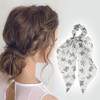 Unique Bargains Stylish Printed Ribbon Hair Elastics Green White 1 Pc - 2 of 4