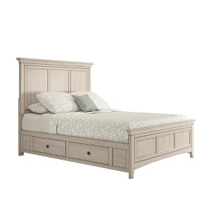 Martha Panel Platform Bed with Two Sides of Storage Queen Size Antique White - Inspire Q