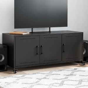 vidaXL TV Cabinet Black Cold-rolled steel Medium TV Cabinet - 1 of 2