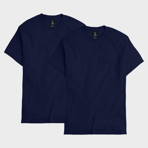 Мужские футболки Hanes Beefy Men's T-Shirt Pack, 2-Pack Navy 3XL
