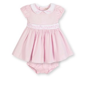 Hope & Henry Baby Organic Short Sleeve Seersucker Dress with Peter Pan Collar, Infant - 1 of 4