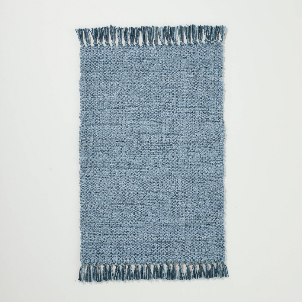2'x3' Solid Jute Accent Rug Faded Blue - Hearth & Hand™ with Magnolia