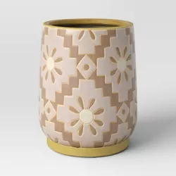 10.04" Earthenware Patterned Indoor/Outdoor Planter Cream - Opalhouse™ designed with Jungalow™