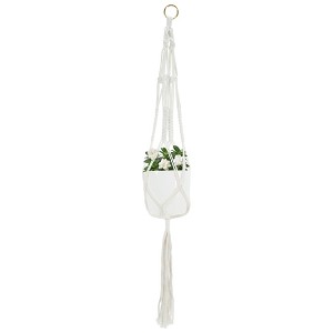 Unique Bargains Macrame Plant Hanger Woven Cotton Indoor Outdoor Decorative - 1 of 4