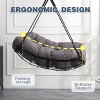 Indoor Hanging 360° Swivel Hammock Chair,Outdoor Oversized Swing Chair with Cushion and Adjustable Height for Bedroom or Garden-Coolbibila - 3 of 4