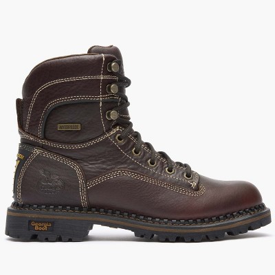Georgia Boot AMP LT Logger Women's Brown Waterproof Low Heel Logger Boot