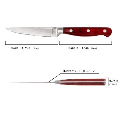 Pakka Wood Handle Stainless Steel 12-Piece Steak Knife Set
