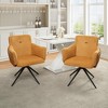 Vynxaria 360° Swivel Home Office Desk Chairs Set of 2,Modern Dining Chairs with Arm, Upholstered Bedroom Chairs - 3 of 4