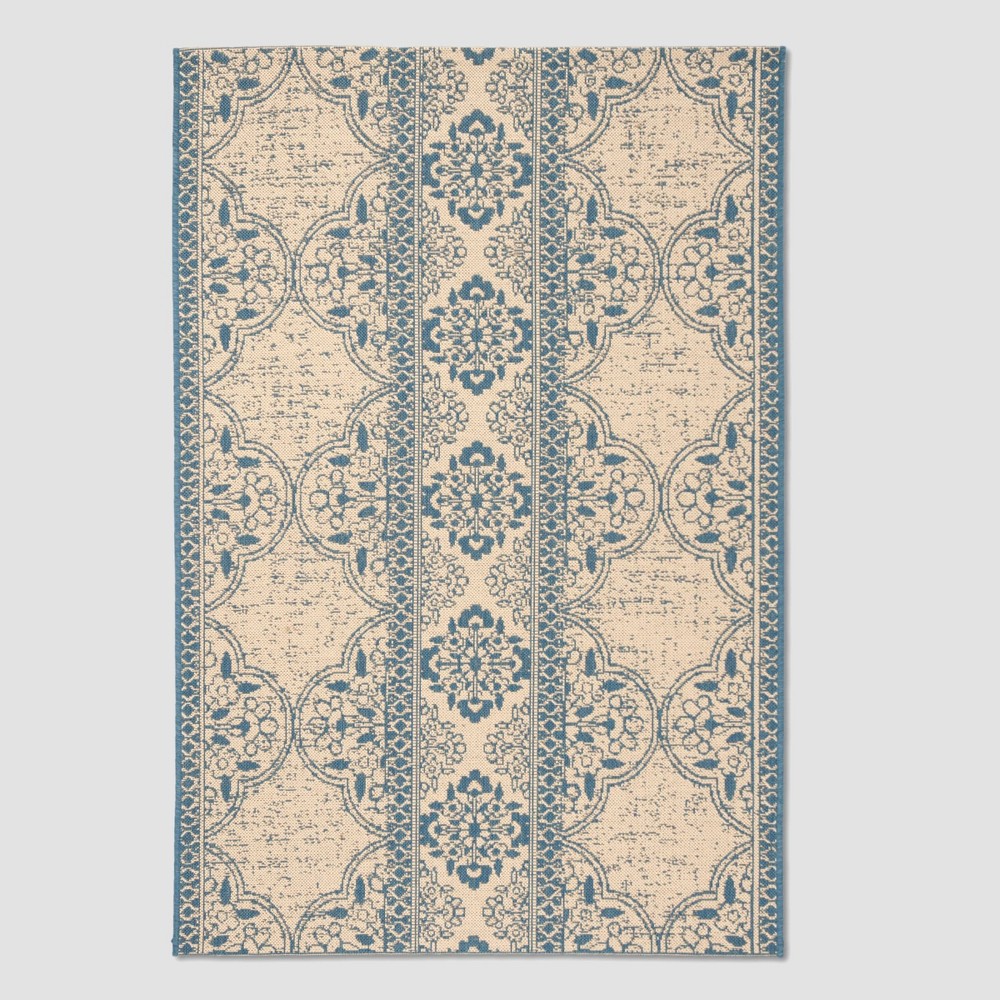 4'X6' Whitley Outdoor Rug Blue/Cream - Safavieh