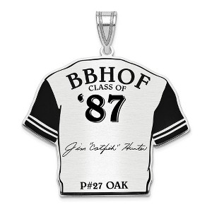 Black Bow Jewelry Sterling Silver Catfish Hunter Signature Enamel Jersey Pendant - 1 of 4