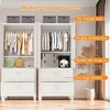 GDFStudio Reina Modern Tall Wardrobe with 1 Drawer, 2 Doors and Hanging Rod - 4 of 4