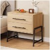 Nasitip Farmhouse Nightstand with 2-Drawers & Metal Legs, Rustic Storage Cabinet for Bedroom, Living Room - 2 of 4