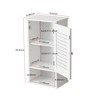 VANIRROR Medicine Cabinet, Hanging Cabinet with 3 Tiers, Single Louvered Door, Wall cabinet for Home Bathroom Bedroom, White - 3 of 4