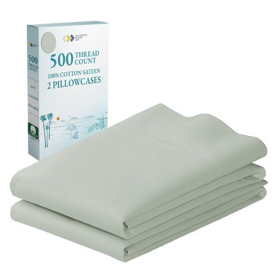 Luxury 500 Thread Count Pillowcase Set - 100% Cotton Sateen, Cool & Breathable by California Design Den