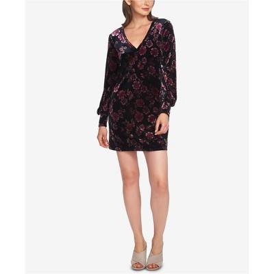 1.STATE Womens Velvet Floral Blouson Dress