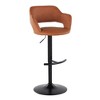 Contemporary Adjustable Barstool with Swivel, Faux Leather, Rounded T Footrest, Set of 2 - 2 of 4