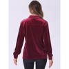 INSPIRE CHIC Women's Velvet Long Sleeve Button Down Casual Shirts - 4 of 4