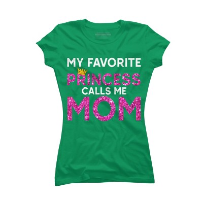 Junior's Design By Humans My Favorite Princess Calls Me Mom Crown By MeowShop T-Shirt