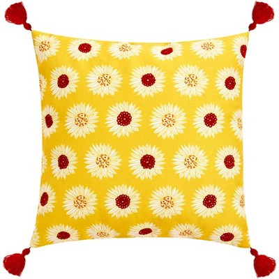 The Lakeside Collection Sunflower Embroidered Accent Pillow - All-Over Sunflower