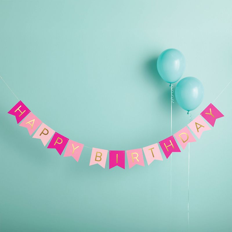 Hot Pink Happy Birthday Banner - Spritz&#8482;, 3 of 6