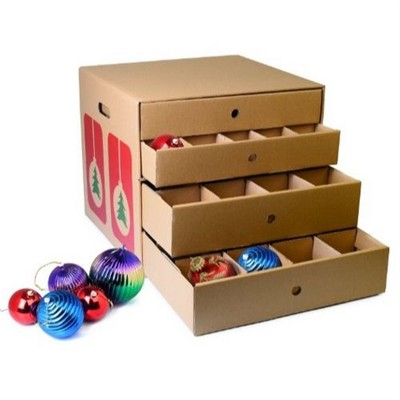 Jumbl Christmas Ornament Storage Box, Large Ornament Organizer with Dividers – Hold Up to 82 Pieces