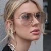 Anna-Kaci Women's Retro Aviator Sunglasses Gold Frame - 3 of 4