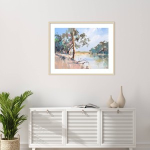 Amanti Art Summer River by Craig Trewin Penny Wood Framed Wall Art Print - 1 of 4