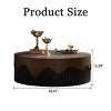 Round Coffee Tables with Handcrafted Relief Base, 30"/39" Modern Accent Side Table for Living Room, Apartment, Small Space, or Lounge-Tanpinhause - 3 of 4