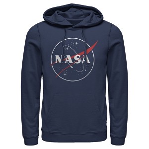 Men's NASA Outline Simple Logo Pull Over Hoodie - 1 of 3