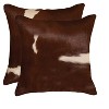 HomeRoots Set of Two 18" Brown And White Cowhide Throw Pillows - 4 of 4